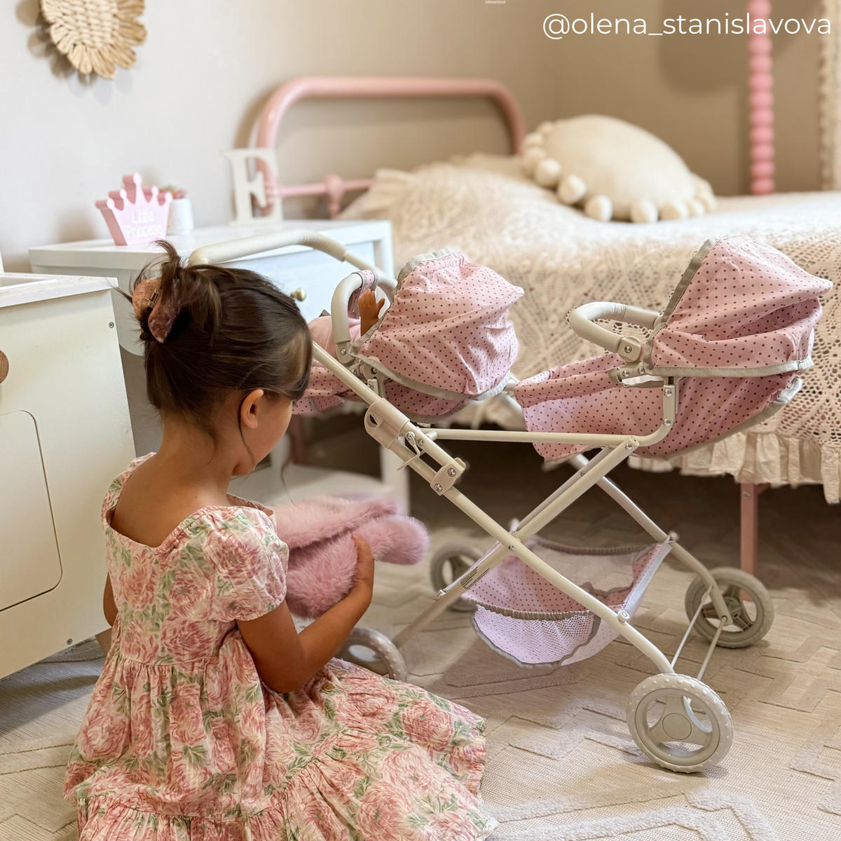 PUPPENWAGEN mit Verdecken, 66cm, Rosa - Pink, Kunststoff (39/66/80cm) - Teamson Kids