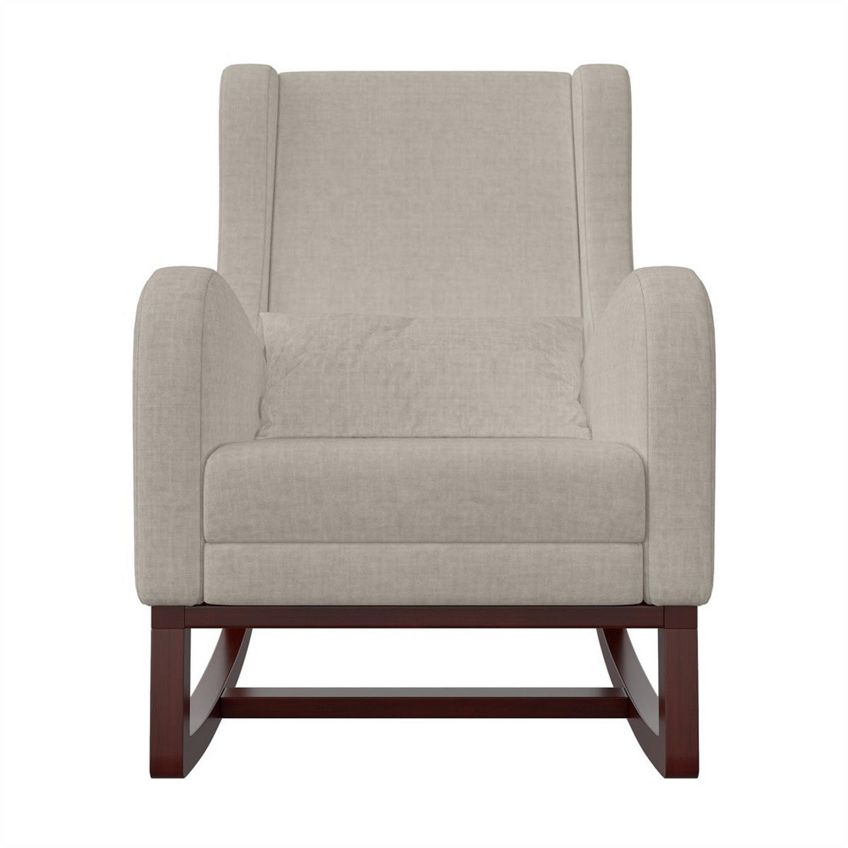 SCHAUKELSTUHL mit integrierter Fußauflage - mit beidseitigen Taschen - Baumwolle-Leinen-Gemisch - Beige - Beige, Textil (64/99/67cm) - DELFA