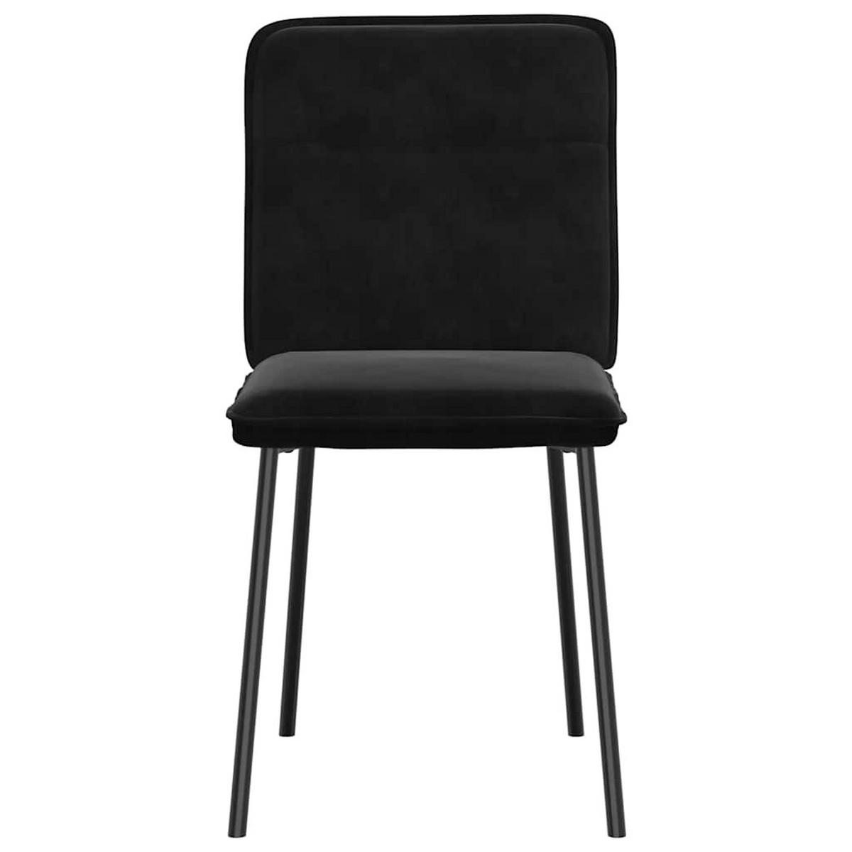ESSZIMMERSTÜHLE 2 Stk. Schwarz Samt 45*54*83cm - Schwarz, Metall (45/83/54cm) - ZMH