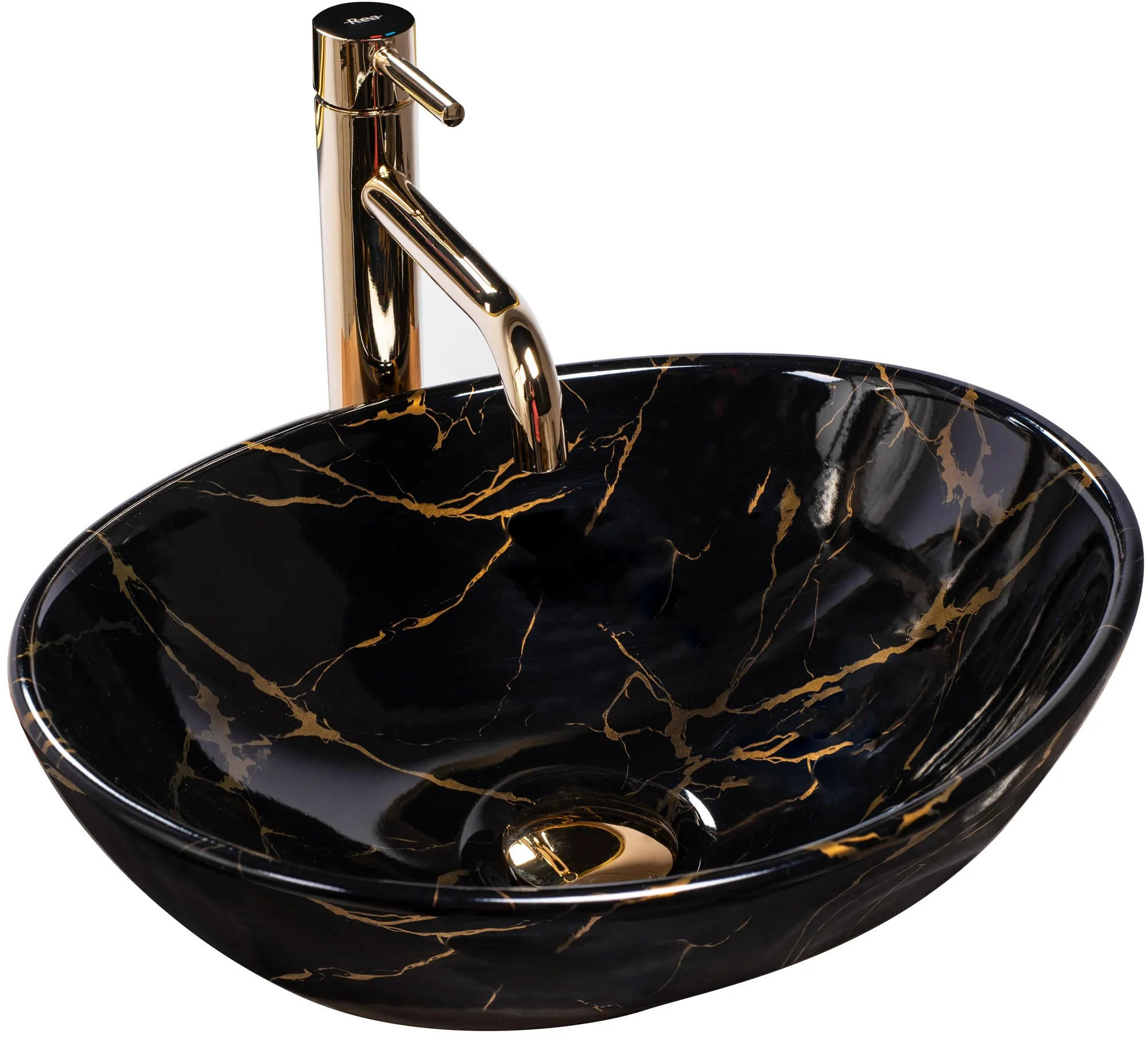 REA Aufsatzwaschbecken Schwarz 34.5x15x41 cm