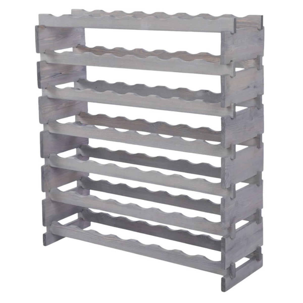 WEINREGAL VINOTECA FLEX PRO HxBxT 93x84x28cm 56 Flaschen auf 7 Ebenen Grau - Grau, Holz (84/93/28cm) - PROREGAL