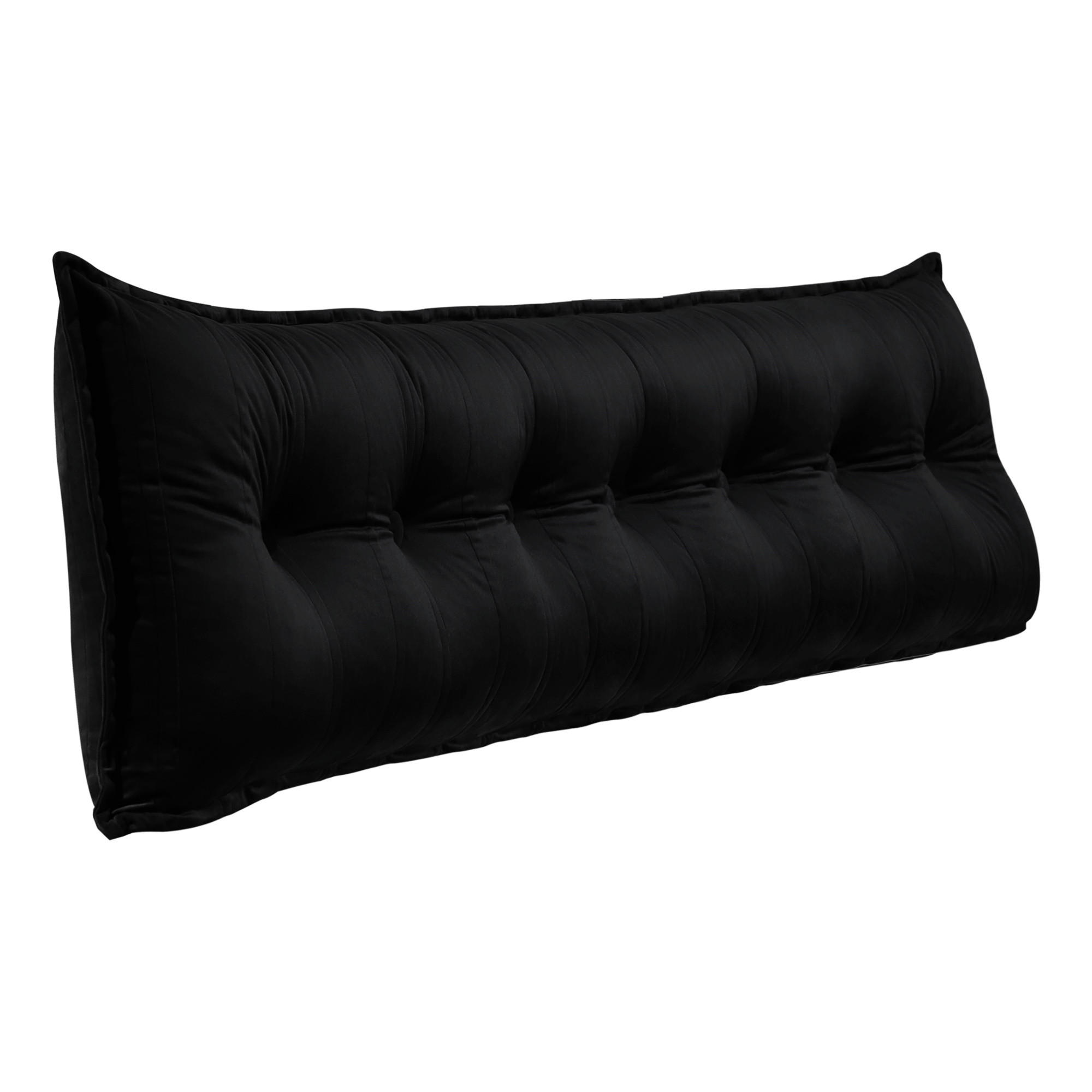 RÜCKENKISSEN Samtlook Schwarz 200 cm - Schwarz, Textil (45/200cm) - Vercart