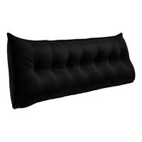 RÜCKENKISSEN Samtlook Schwarz 200 cm - Schwarz, Textil (45/200cm) - Vercart