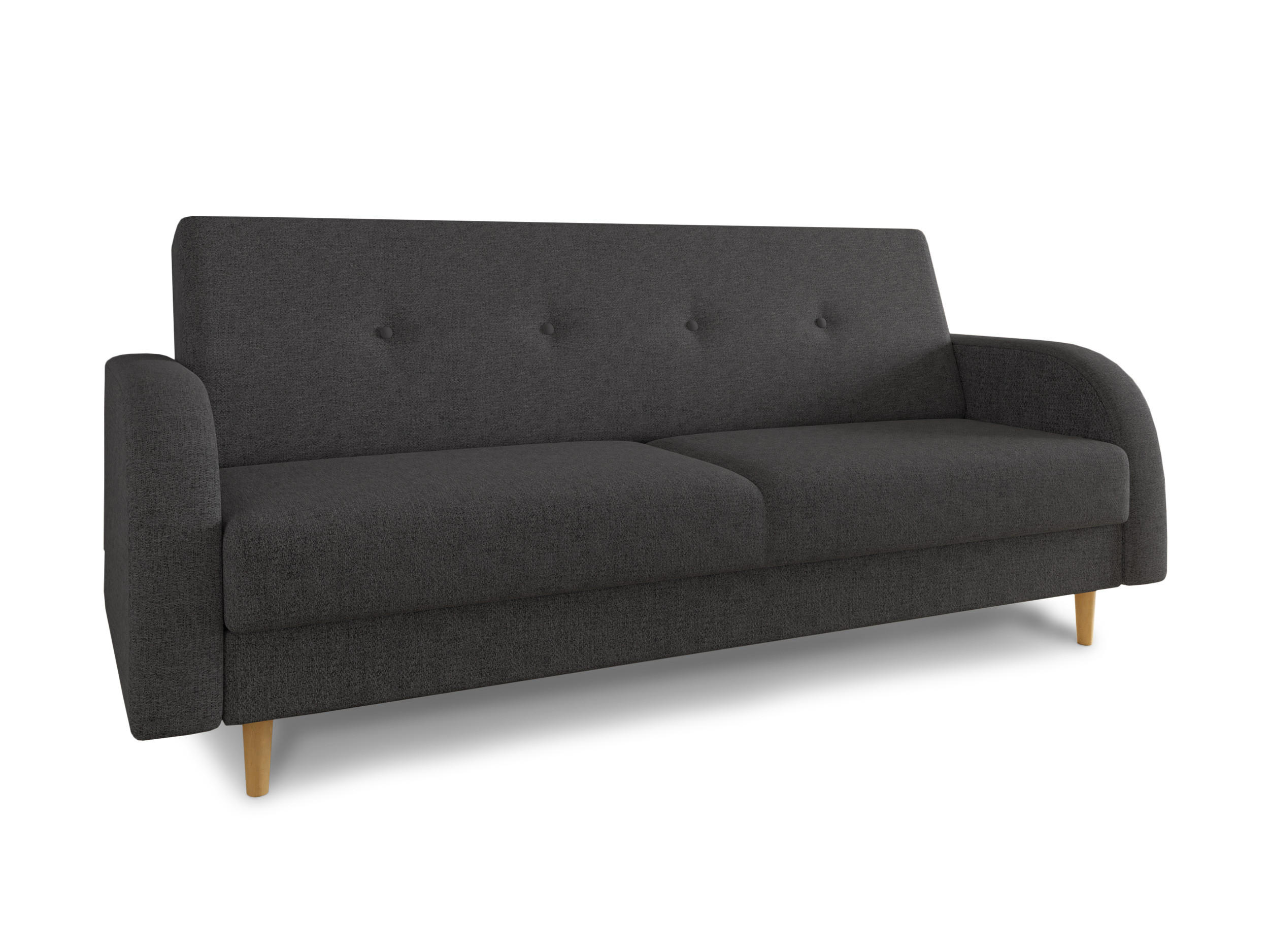 SCHLAFSOFA Kelso - Beige/Schwarz, Holz/Textil (215/89/89cm)