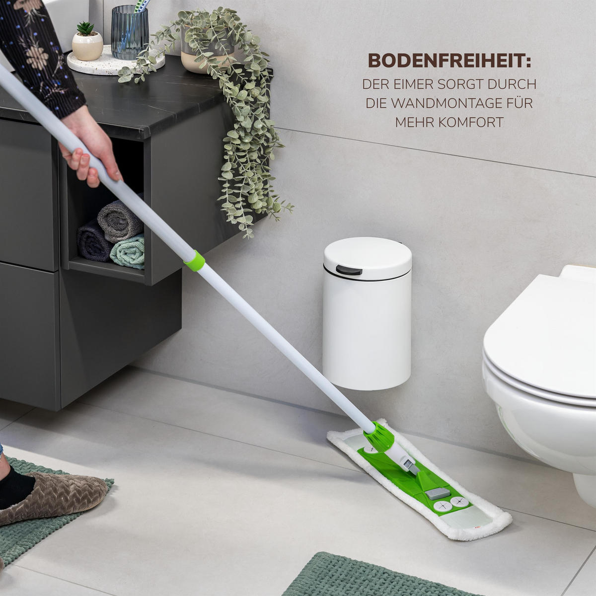 WAND-KOSMETIKEIMER, weiß, Metall - Weiß, Metall (16/24/23cm) - bremermann