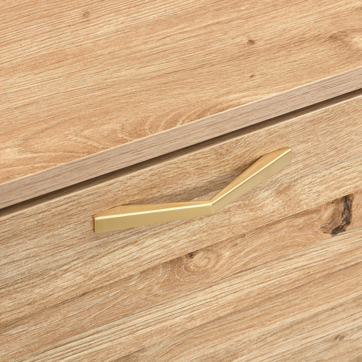SCHUHSCHRANK in Naturfarben Schuhkipper mit 4 Türen für Eingangsbereich und Flur, B108.5/T24/H100 cm - Goldfarben/Naturfarben, Holzwerkstoff/Metall (108.5/100/24cm) - STILVORA
