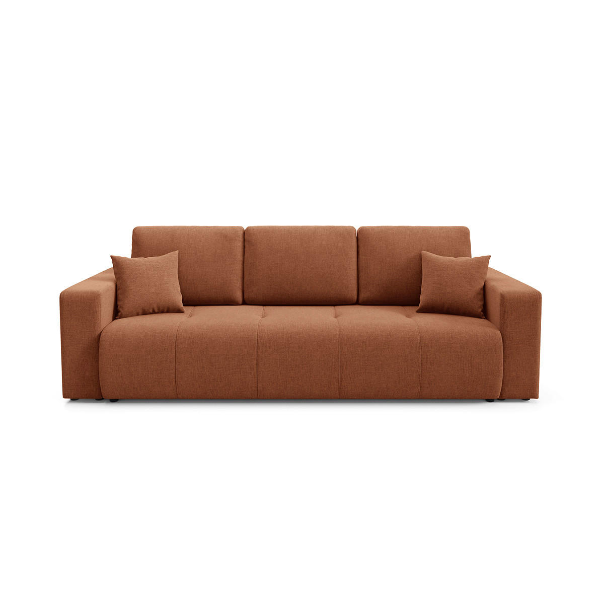 SOFA Giulia 3 Sitzplätze Terrakotta - Orange, Holz (244/82/102cm) - Petits-meubles