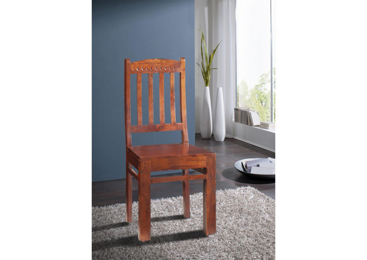 STUHL Massivholz 45 x 46 x 97 cm dunkelbraun OXFORD #16 - Dunkelbraun, Holz (45/97/46cm) - Massivmoebel24