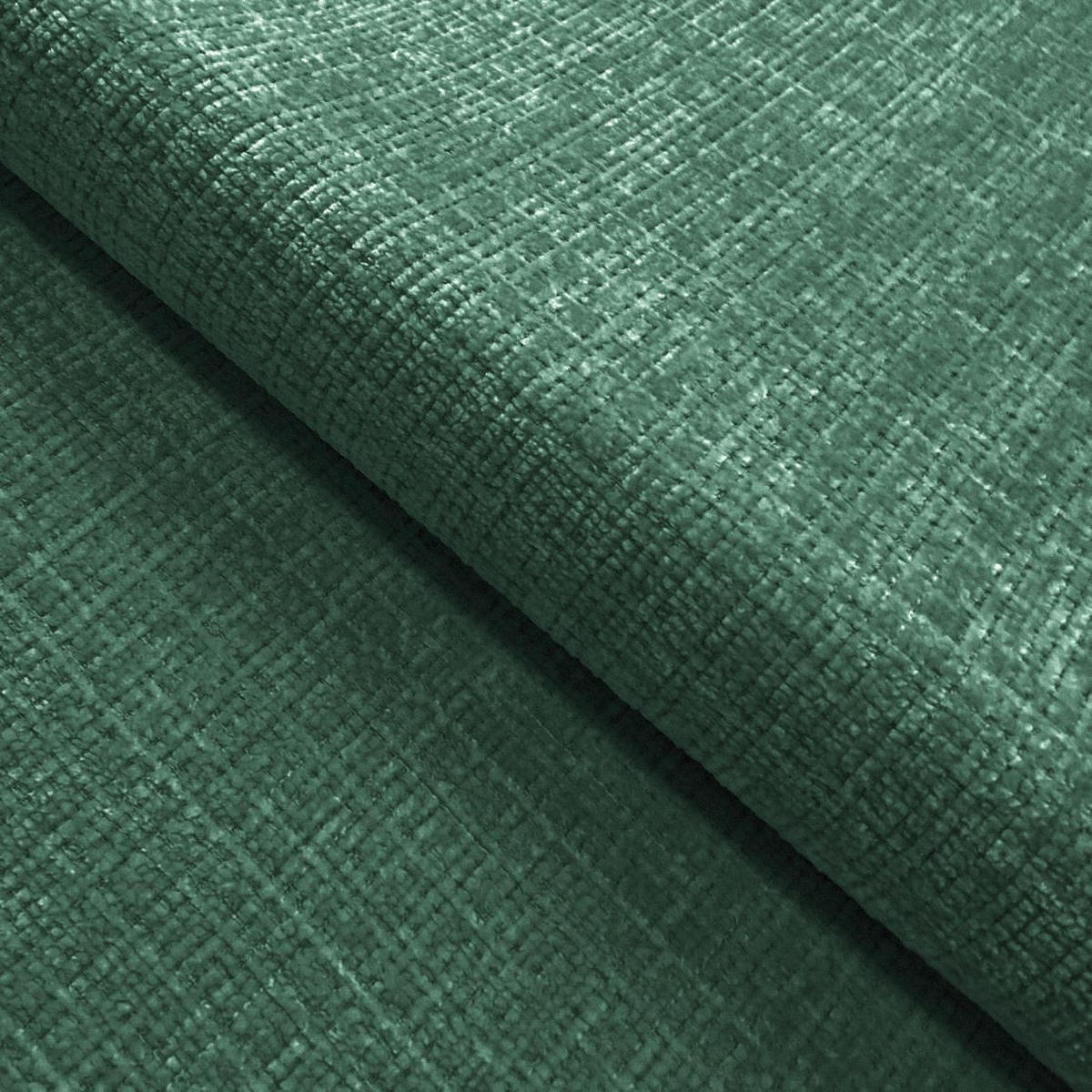 ECKSOFA Kozy im Bumpy-Design mit fester Rückenlehne aus weichem Grün Chenille-Stoff - Ottomane links - Schwarz/Grün, Holz/Kunststoff (161/234cm) - S-Style Möbel