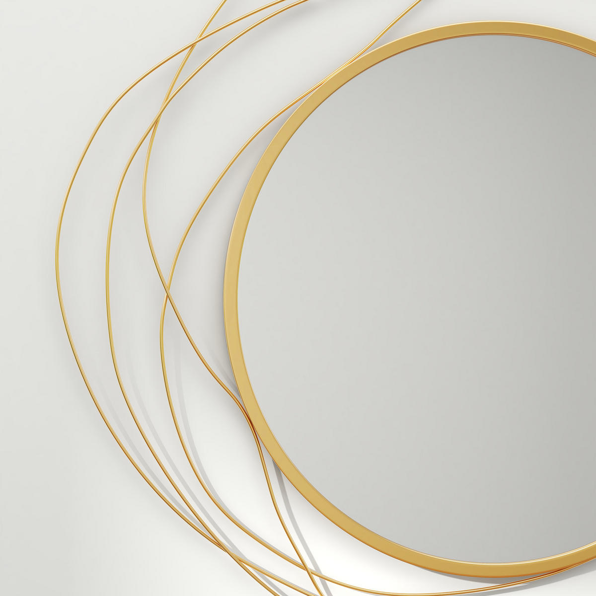 WANDSPIEGEL, Metall, Glas, Gold - Goldfarben, Metall (1/65/65cm) - HOMCOM