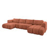 WOHNLANDSCHAFT Ottomane Links CLOUD-U 414x180x40 Apricot Velours - Koralle, Holzwerkstoff/Kunststoff (414/90/180cm) - ALTDECOR