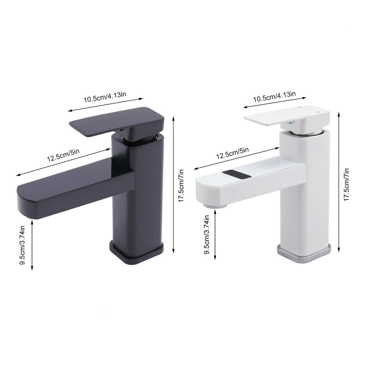 WASCHTISCHARMATUR mit digitalem Display, Weiß - Weiß, Metall (10.5/17.5/5cm) - Kaket
