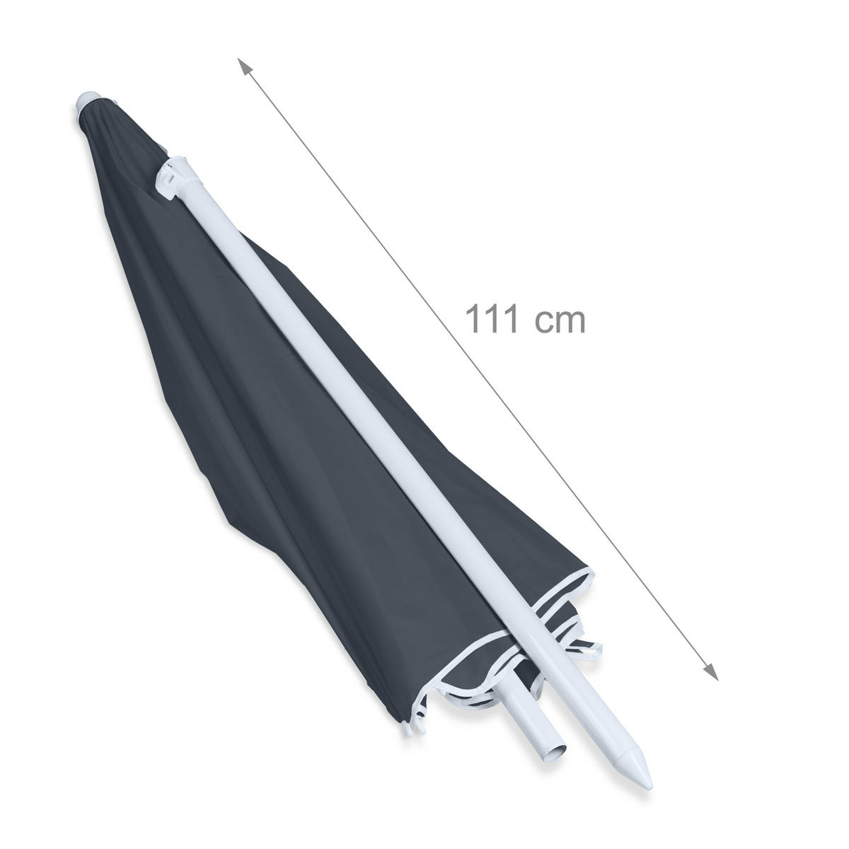 SONNENSCHIRM - Grau, Textil/Metall (180/180cm) - Relaxdays