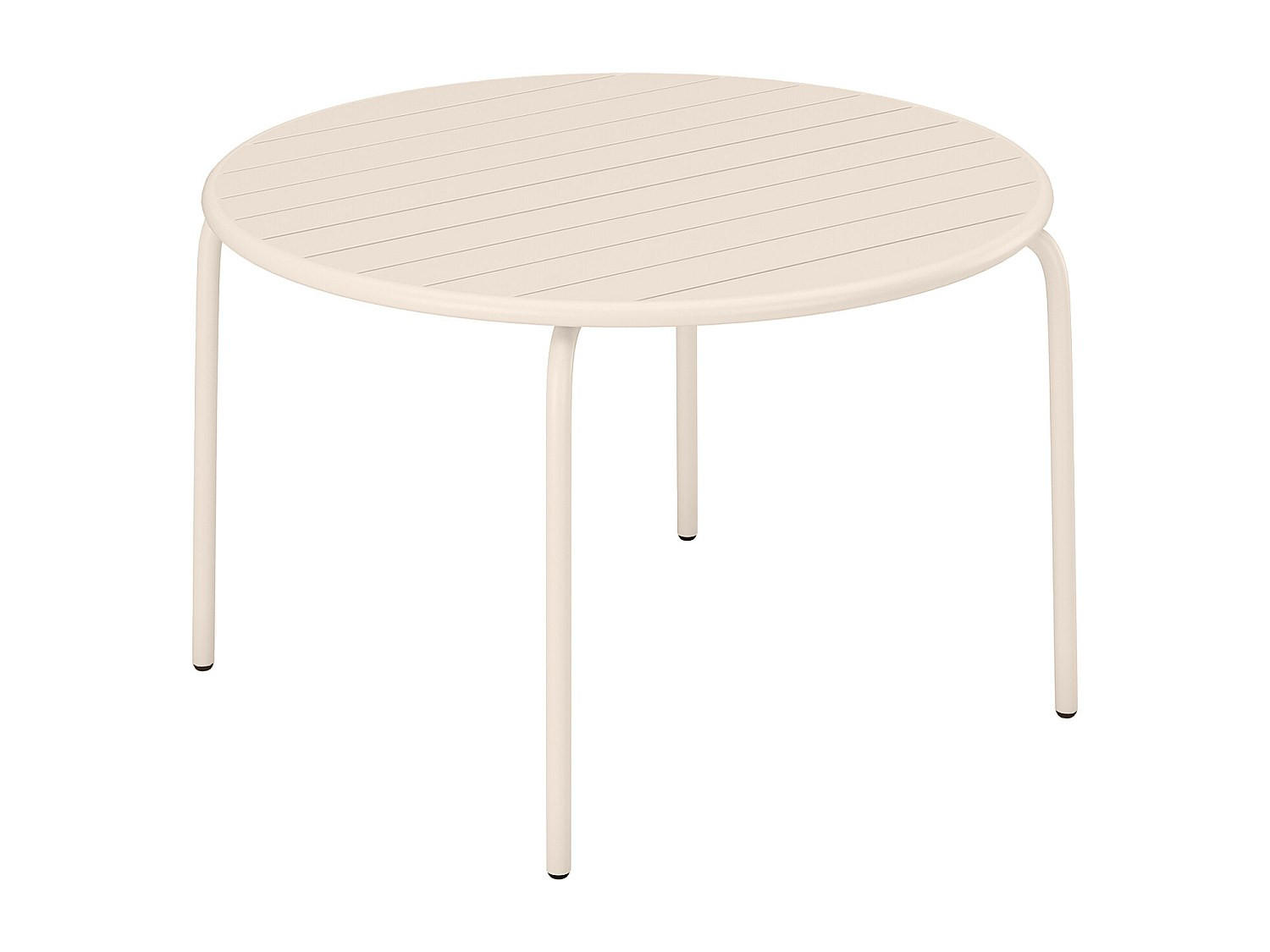 GARTENTISCH rund - D. 110 cm - Metall - Beige - MIRMANDE von MYLIA - Beige, Metall (110/110/74cm) - Vente-Unique