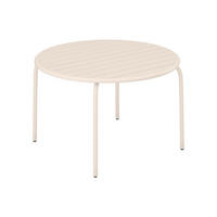 GARTENTISCH rund - D. 110 cm - Metall - Beige - MIRMANDE von MYLIA - Beige, Metall (110/110/74cm) - Vente-Unique