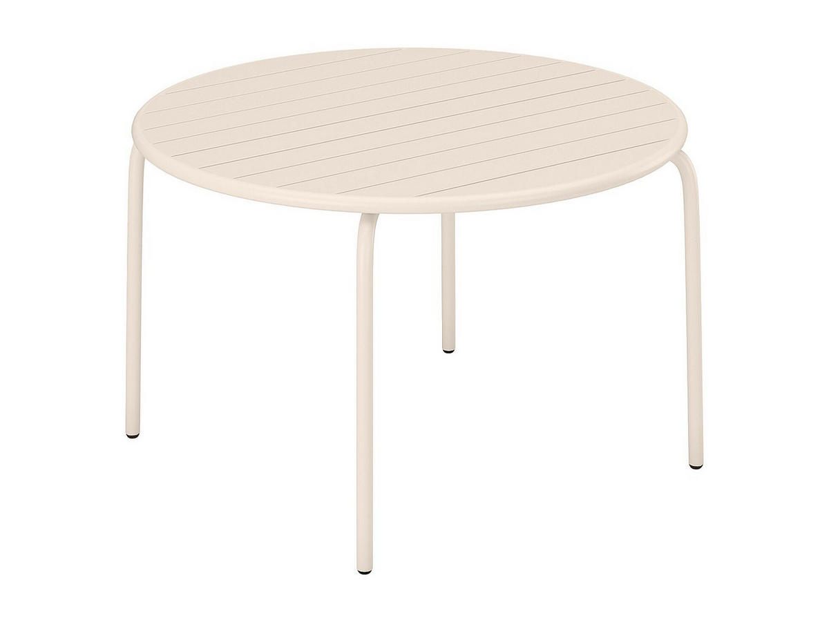 GARTENTISCH rund - D. 110 cm - Metall - Beige - MIRMANDE von MYLIA - Beige, Metall (110/110/74cm) - Vente-Unique