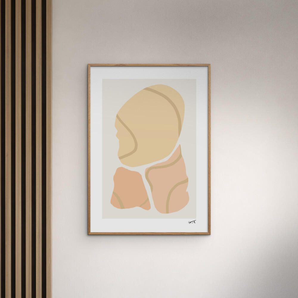 POSTER mit Rahmen N. Atelier - Trois Morceaux - Eichefarben/Naturfarben, Holz/Papier (70/100cm) - Poster&Frame