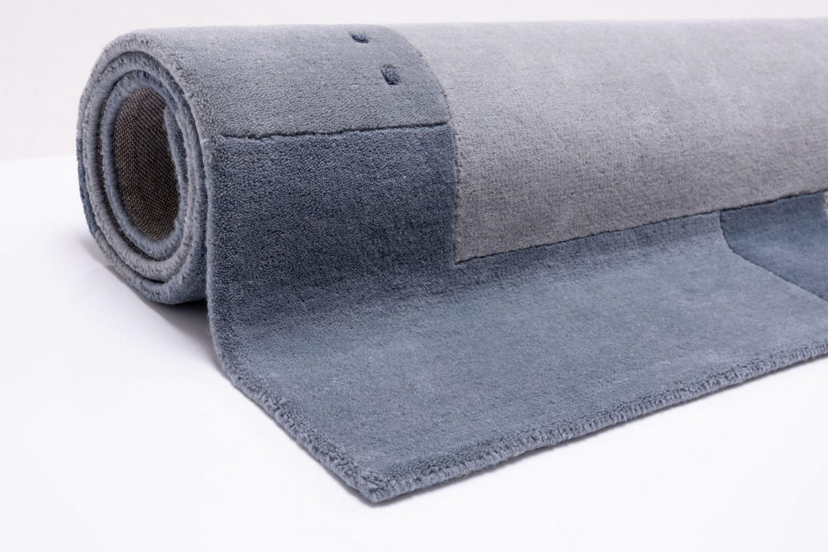 HANDTUFTTEPPICH Royal Ganges 200x200 cm - Hellblau, Textil (200/200cm) - THEKO