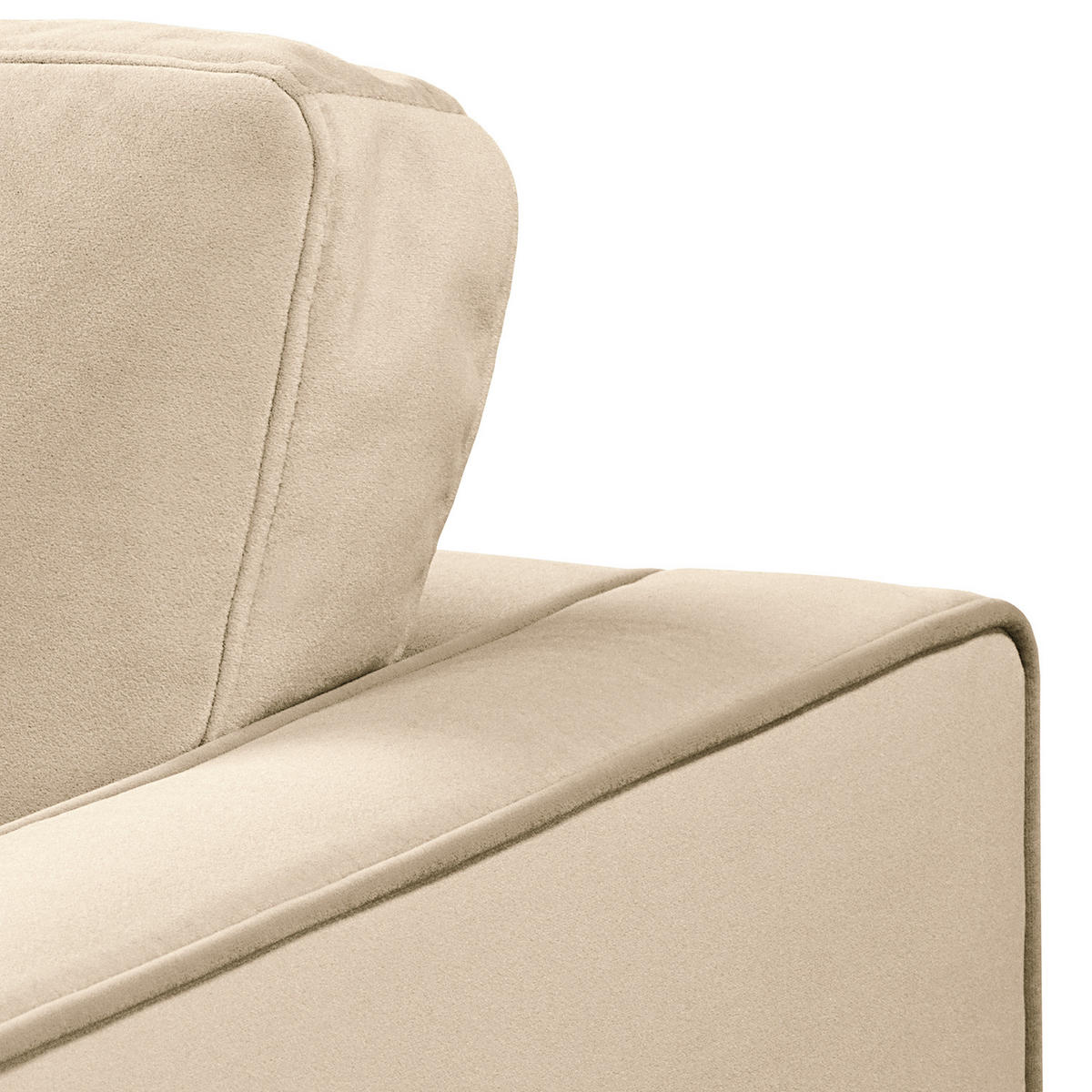 2-SITZER SOFA - Samt - Creme, Textil (150/80/86cm) - home24