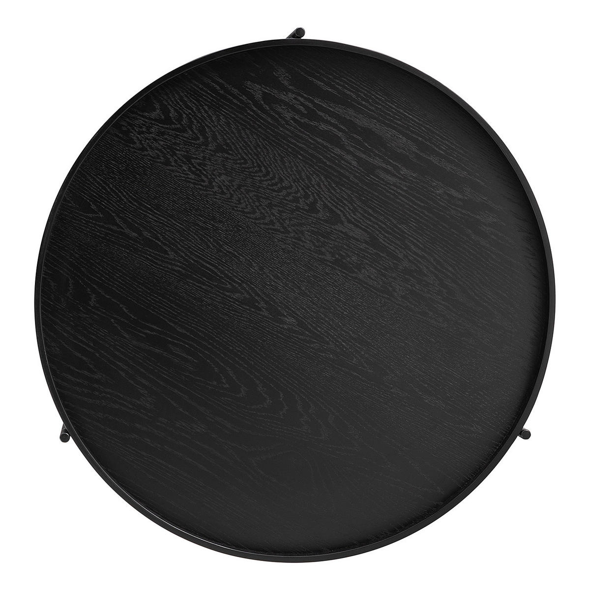 COUCHTISCH - Echtholzfurnier / Metall - Eichefarben/Schwarz, Holzwerkstoff/Metall (82/82/40cm) - home24