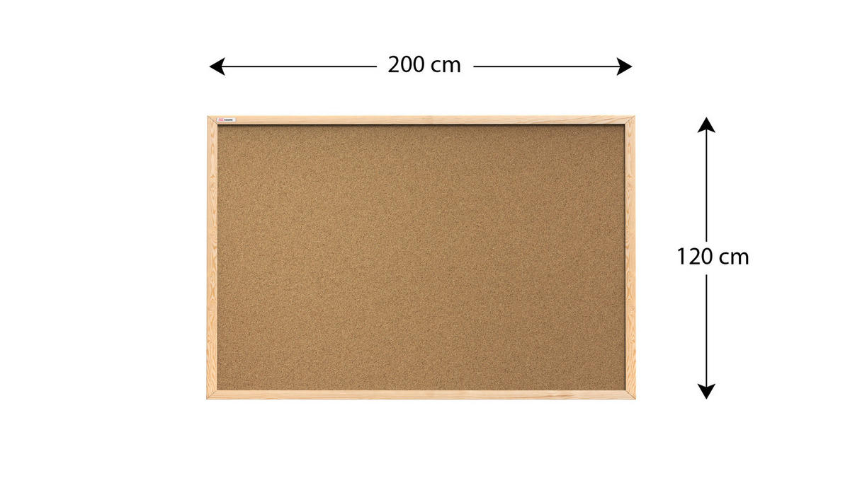PINNWAND mit Naturholzrahmen 200x120cm - Braun, Holz (200/120/1.8cm) - ALLboards