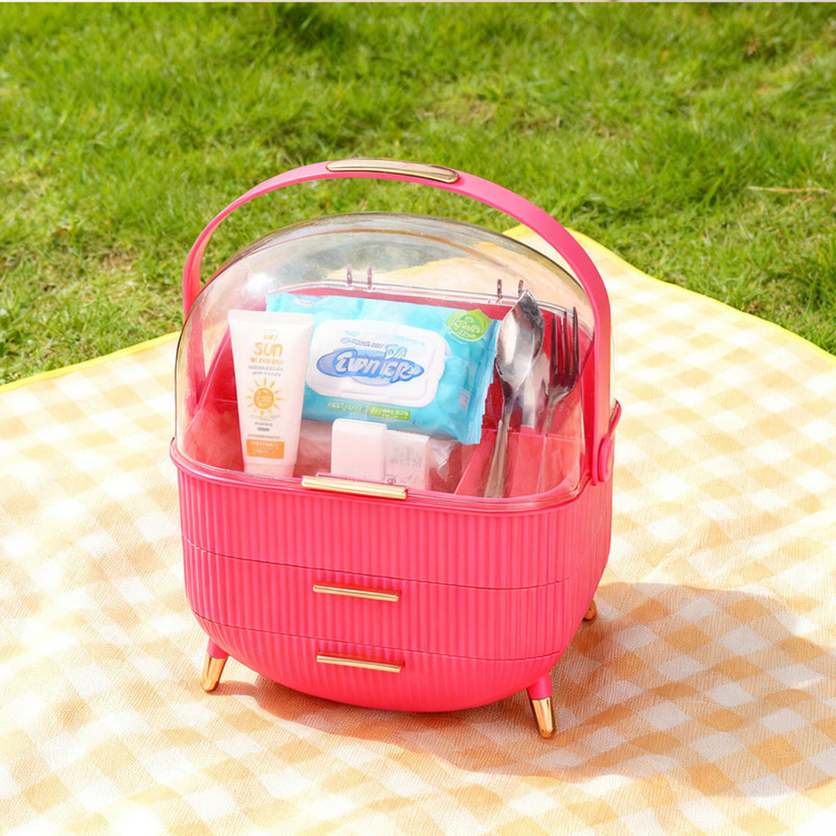 KOSMETIKORGANIZER Caroline Ⅲ 26/16/38 cm - Rosa, Kunststoff (16/38/26cm) - Nettlife