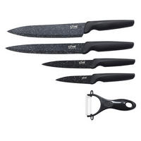 MESSERSET Caractere 5-tlg. mit Schäler, Edelstahl, Kunststoff, Keramik, Schwarz - Schwarz, Metall - 5five Simply Smart