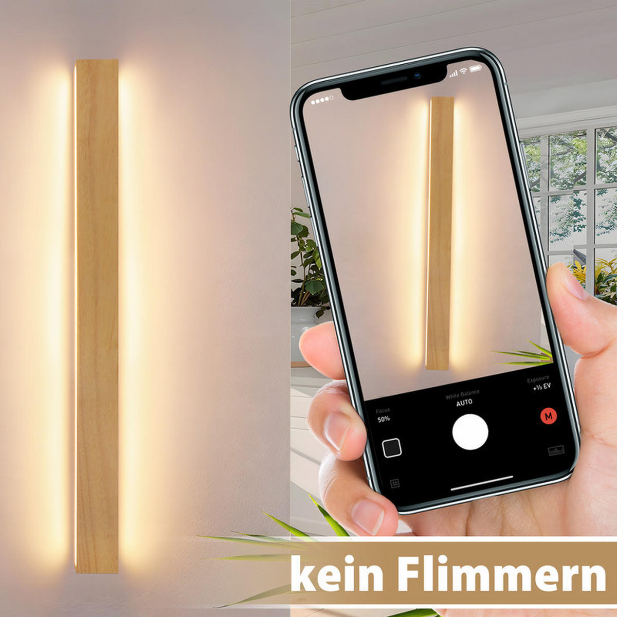 LED nástěnné svítidlo Yatkin 100/8/6,5 cm - hnědá, dřevo (8/6.5/100cm) - Nettlife