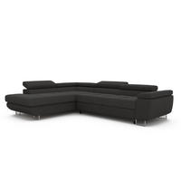 ECKSOFA ANTON mit Schlaffunktion und Bettkasten Anthrazit - Anthrazit, Holzwerkstoff/Kunststoff (274/203cm) - Idohome