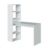 SCHREIBTISCH mit Regal - L120 cm - Weiß, Holzwerkstoff (120/53/144cm) - Calicosy