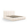 BETT mit Bettkasten und Kopfteil Bellis aus Chenille-Stoff leichtes beige 160x200cm - Creme, Textil (160/200cm) - Micadoni
