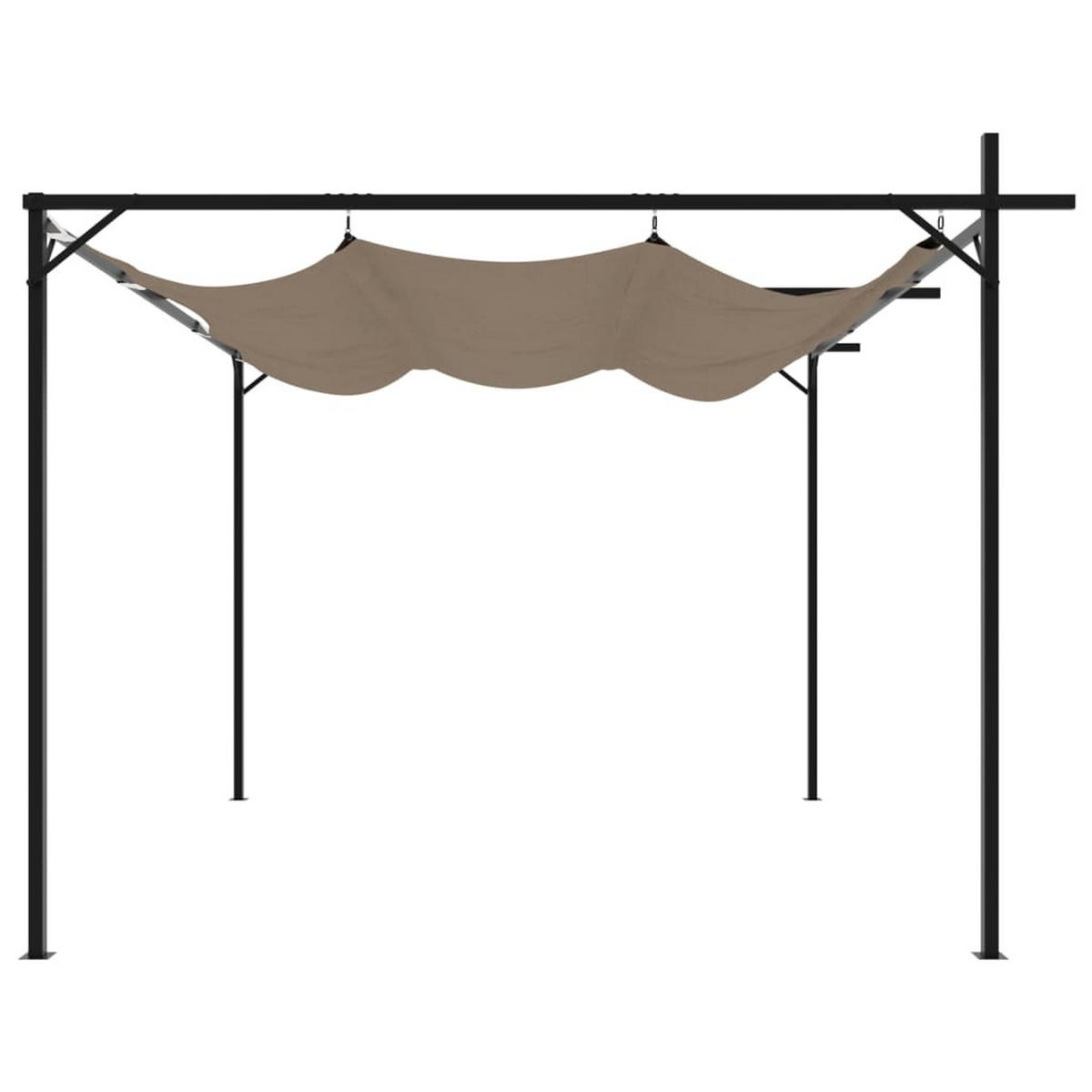 TERRASEENÜBERDACHUNG mit Schiebedach OLIMP Taupe 295x292x230 cm - Taupe, Metall (295/230/292cm) - DELUKE