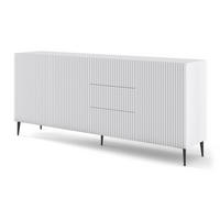 KOMMODE Weiß, Weiß, Schwarz 200/87/42 - Schwarz/Weiß, Holzwerkstoff (200/87/42cm) - RAUMHIRSCH FURNITURE