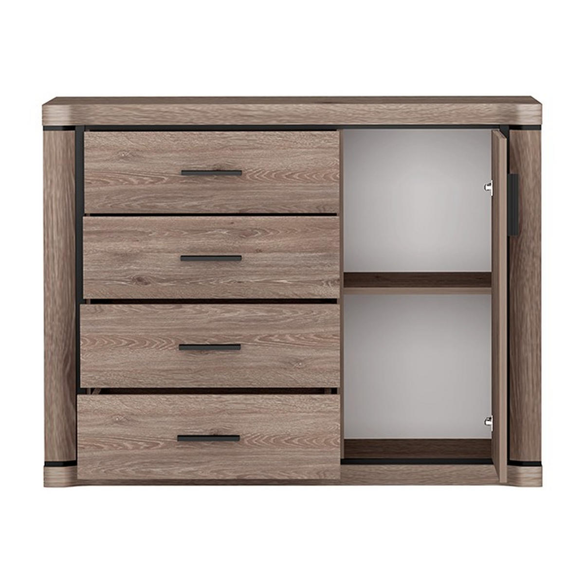 KOMMODE Dallas D-3 117 x 91 x 45 cm Trüffeleiche - Trüffeleichefarben, Holzwerkstoff/Kunststoff (117/91/45cm) - Koseto