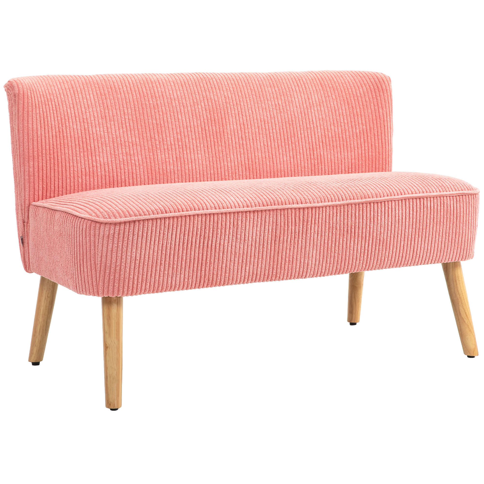 2-SITZER Sofa Polstersofa Doppelsofa Zweisitzer Sofa Cordartiges Polyester Rosa - Rosa, Kunststoff (56.5/77/117cm) - HOMCOM