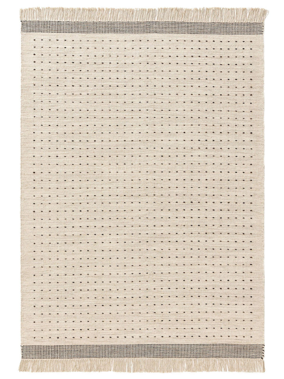 WOLLTEPPICH Bahati Schwarz/Weiß 120x170 cm - Schwarz, Textil (120/170cm) - benuta Pop