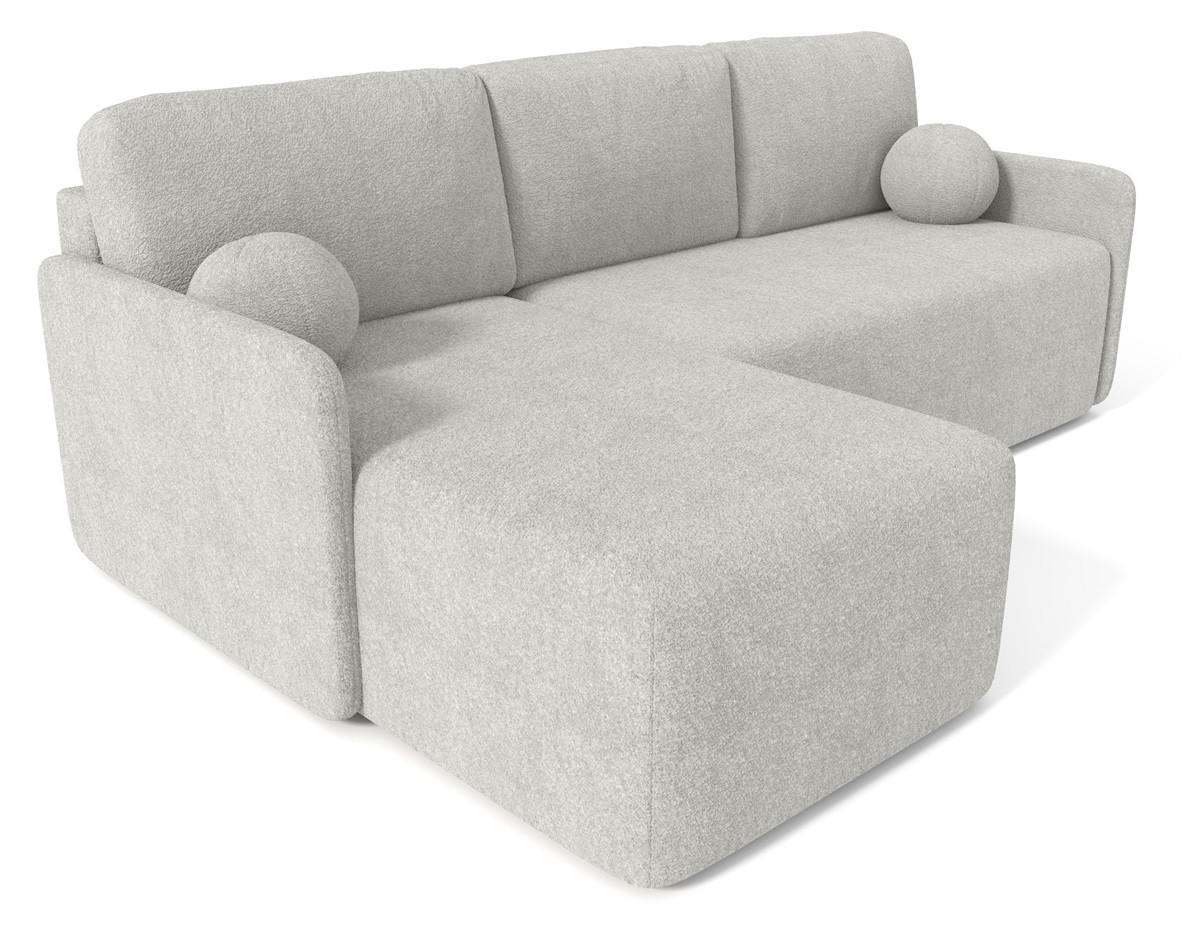 ECKSOFA Grau BLUMEN Boucle Universal - Grau, Textil (212/142cm) - Sepro Meble