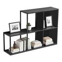 WANDREGAL-SET 5 TLG. Nostened - Schwarz, Metall (27.5/27.5/20cm) - [en.casa]