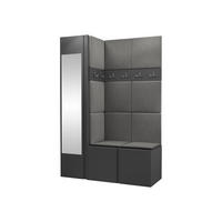 GARDEROBEN-SET Orion X - Graphitfarben/Grau, Holzwerkstoff/Kunststoff (124/186/46cm) - MIRJAN24