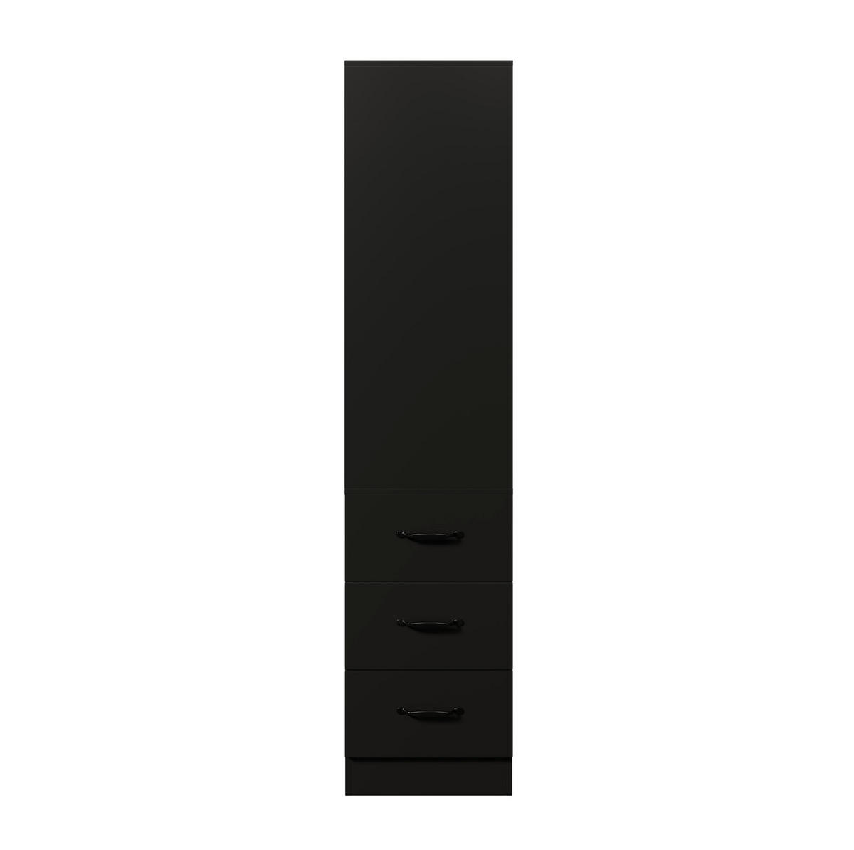 REGAL schmal mit Seitenschubladen 60x38x180 cm Schwarz - Schwarz, Holzwerkstoff (38/180/60cm) - Beauniv