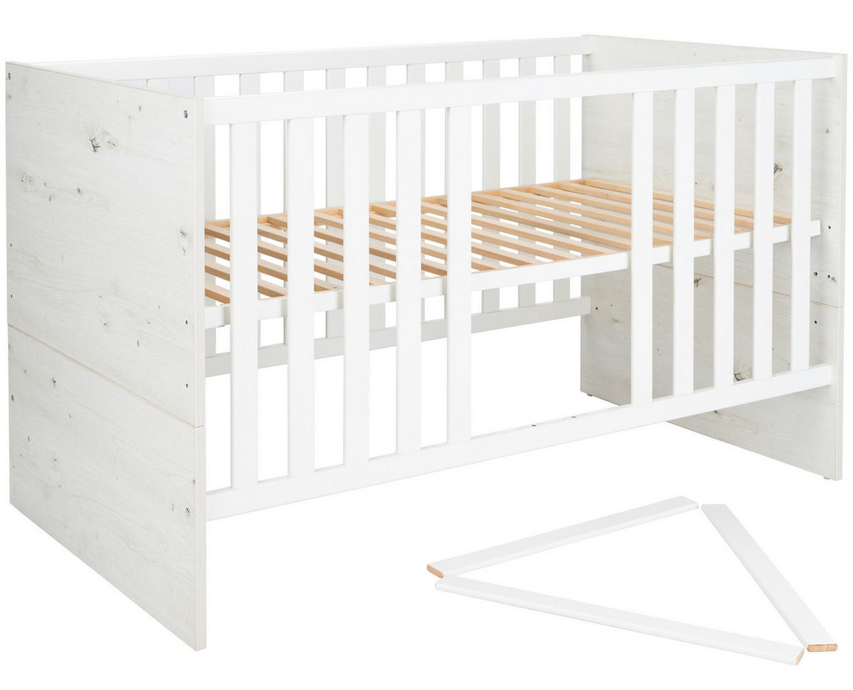 BABYBETT Lavea 70 x 140 cm höhenverstellbar - Weiß, Holzwerkstoff (70/140cm) - arthur berndt