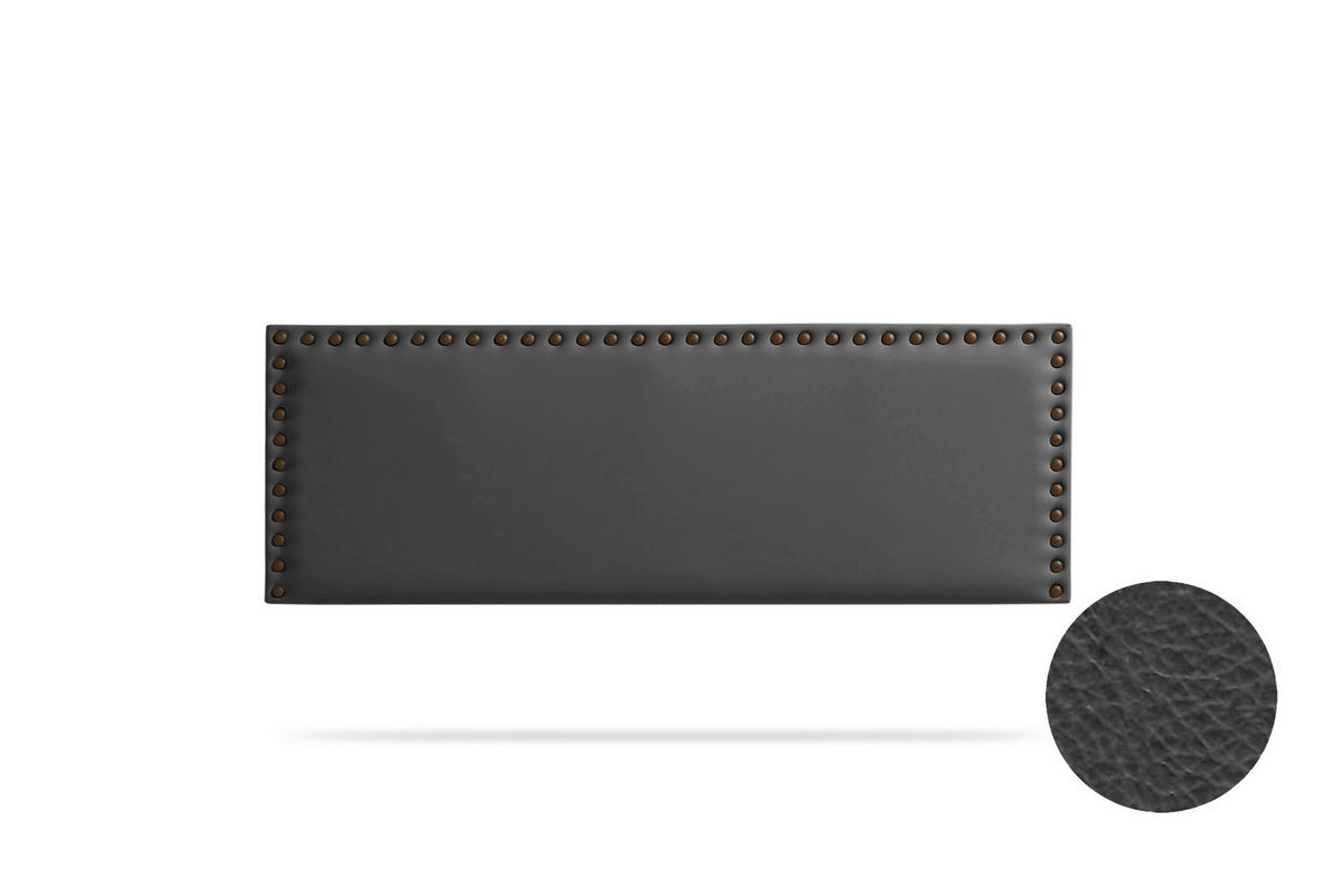 KOPFTEIL gepolstert MODENA Kunstleder 145x55x8 cm - Schwarz - Moonia - Schwarz, Holz (145/8/55cm)