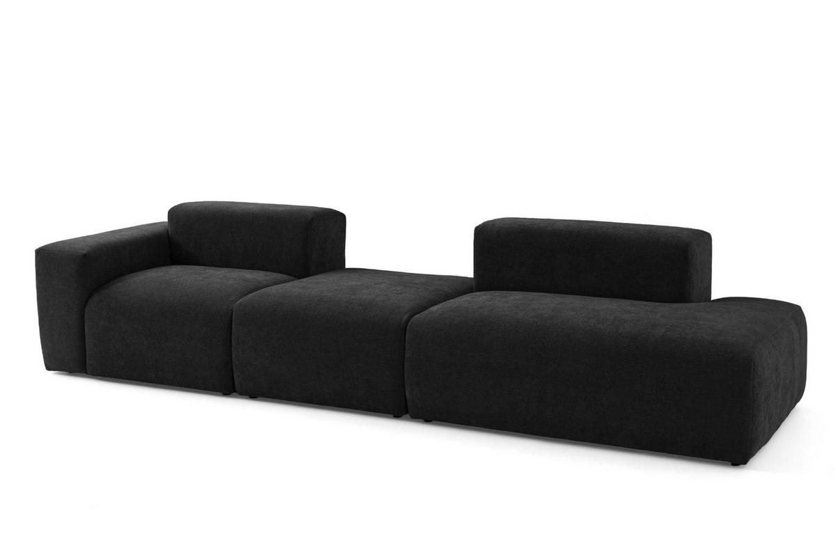 4-SITZER modulares Sofa HEAVEN SET 4 Rechts, Breite 335 cm Webstoff Schwarz - Schwarz, Holz/Kunststoff (102/71/335cm) - Muffo