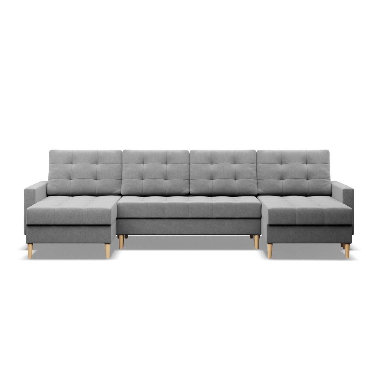 U-SOFA MIT SCHLAFFUNKTION ELMA, Grau - Grau, Textil (294/88/140cm)