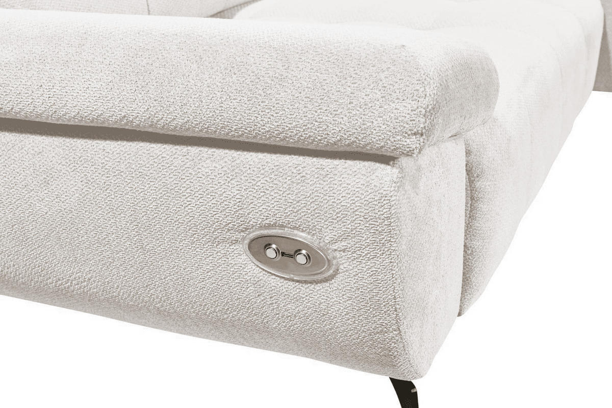 ECKSCHLAFSOFA mit Schlaffunktion & elektrischer Sitztiefenverstellung - Ecru/Beige, Holz/Holzwerkstoff (170/297cm) - ed exciting design