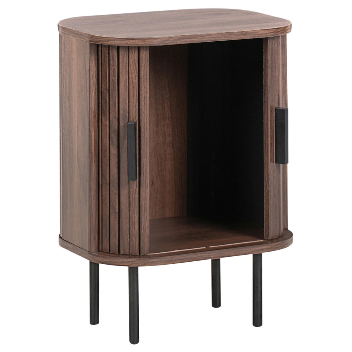 NACHTTISCH Braun Bradley - Dunkelbraun/Schwarz, Holzwerkstoff (30/40/55cm) - Beliani