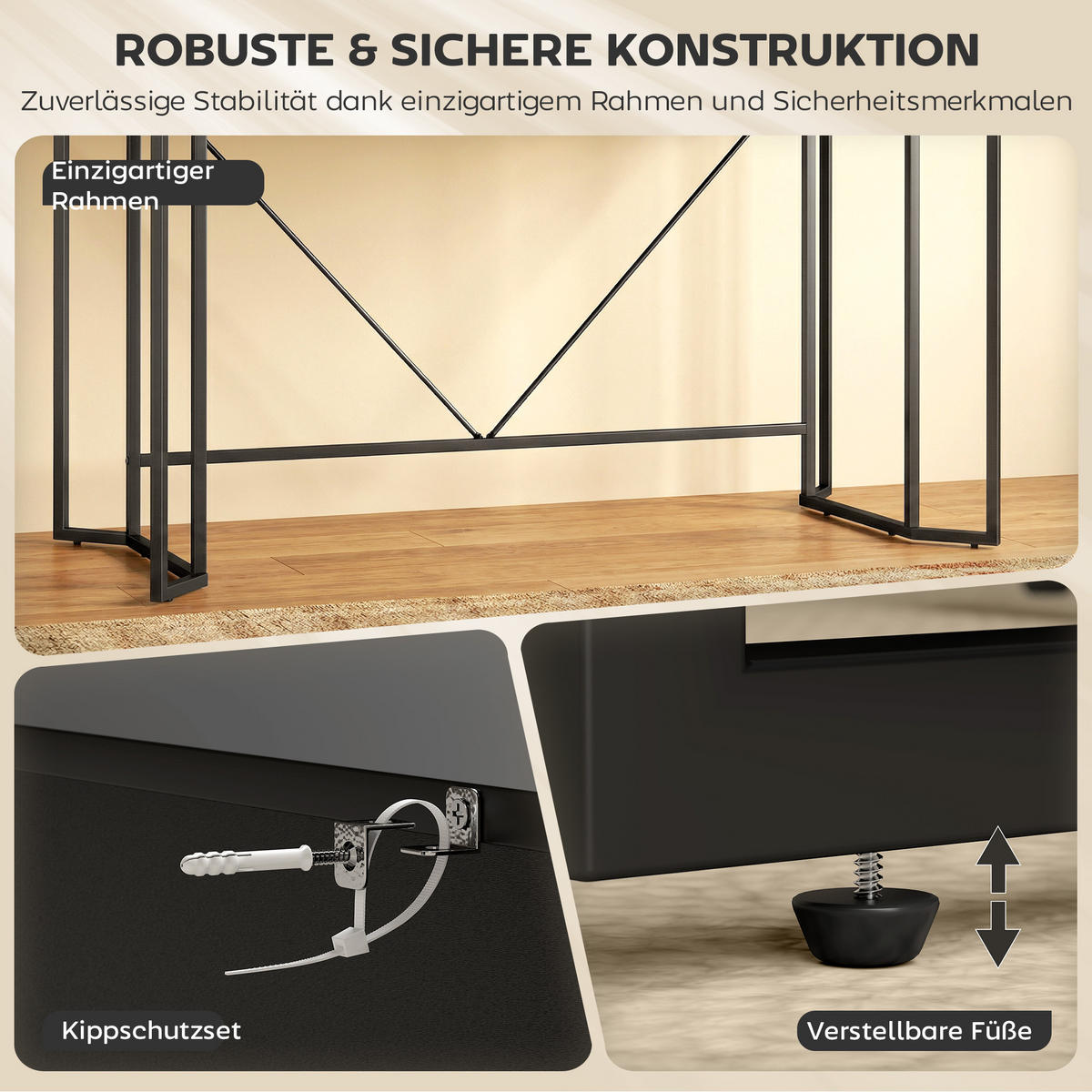 SCHREIBTISCH Spanplatte-Metall Schwarz - Schwarz, Holzwerkstoff/Metall (120/60/77cm) - HOMCOM