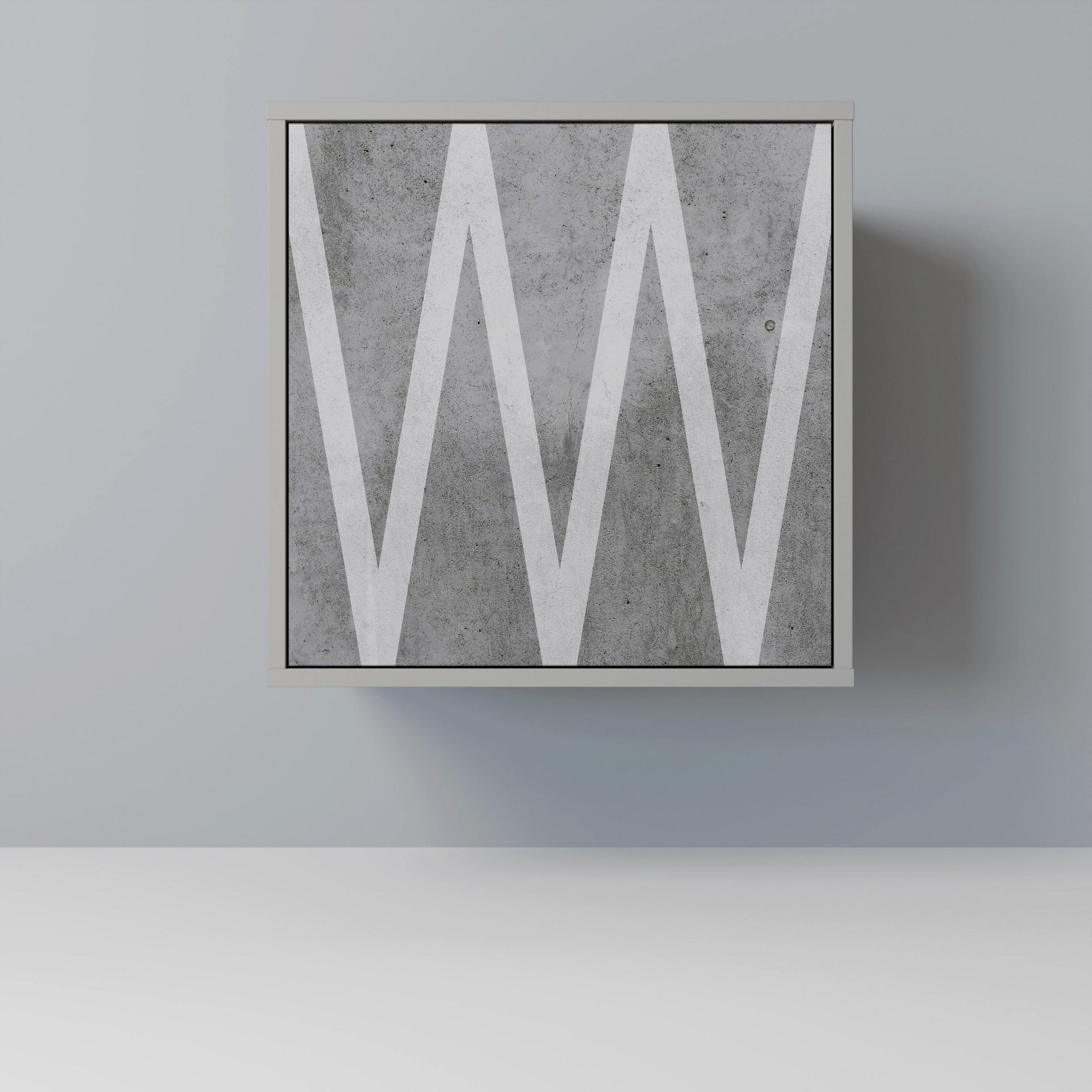 SIDEBOARD SOLID ZIG ZAG, Grau, 57,5x42x57,5 cm, Ohne Füße - Multicolor/Grau, Holzwerkstoff (57.5/57.5/42cm) - SpaceRebels