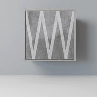 SIDEBOARD SOLID ZIG ZAG, Grau, 57,5x42x57,5 cm, Ohne Füße - Multicolor/Grau, Holzwerkstoff (57.5/57.5/42cm) - SpaceRebels