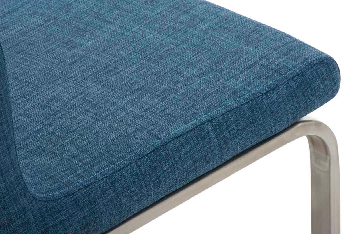SCHWINGSTUHL 2er Set Stoff Blau - Blau/Edelstahlfarben, Textil/Metall (40/90/50cm) - CLP